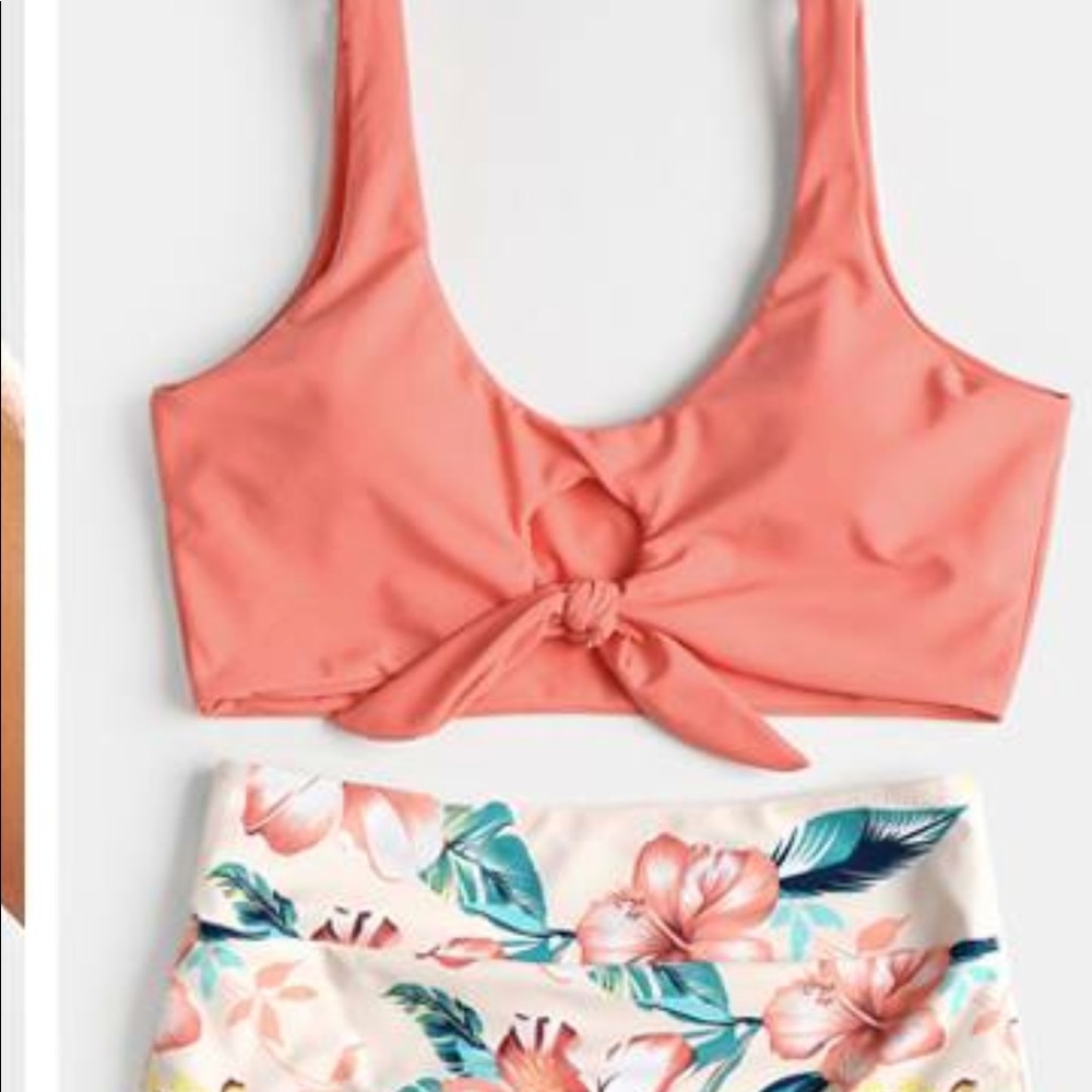 Floral high waisted bikini